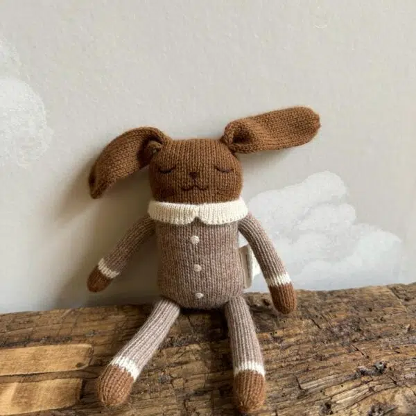 Doudou lapin combinaison avoine