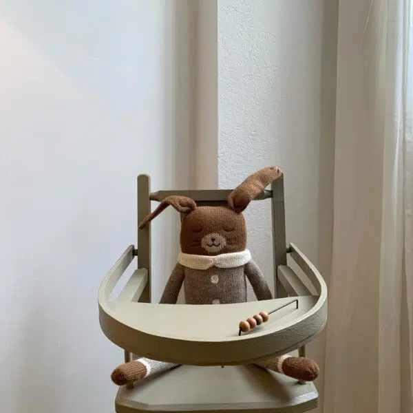 Grand doudou lapin pyjama avoine